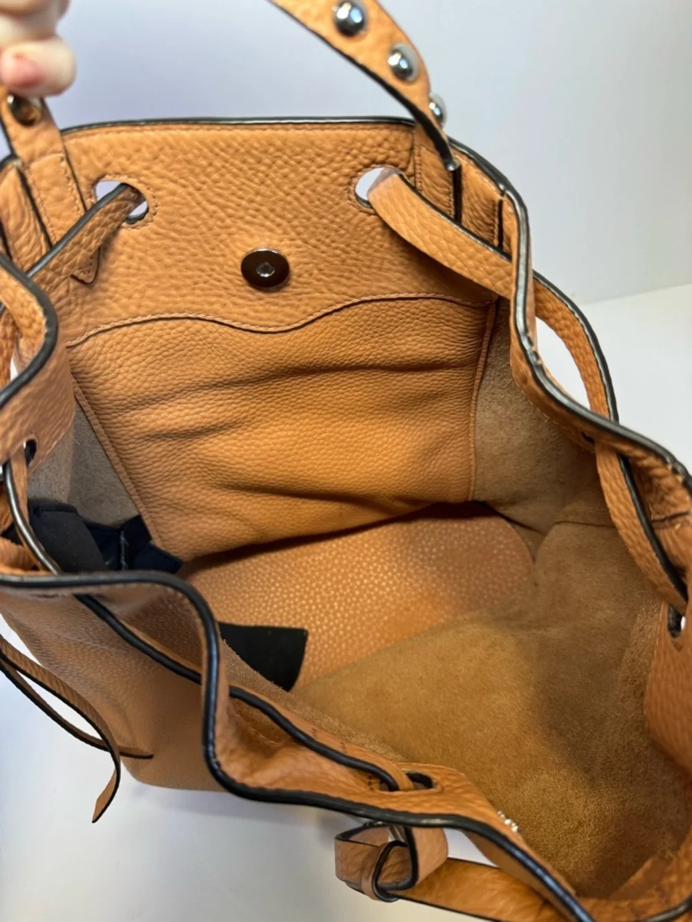 Beautiful Rebecca Minkoff Blythe studded leather drawstring backpack